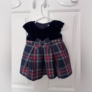 Baby Girls Matching Family Plaid Velour Fit And Flare Dress - Tidal